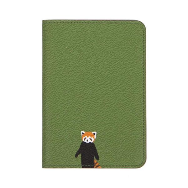 

cute little fresh animal and plant travel passport holder - green panda