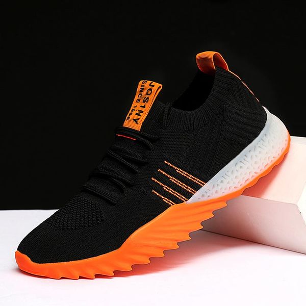 

high size breathing air mesh breathable running shoes women's spring sports shoes men sport sneakers woman black orange d-436