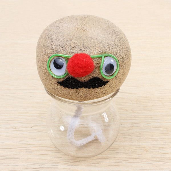 

mini diy magic grass plant pot head doll deskoffice potted