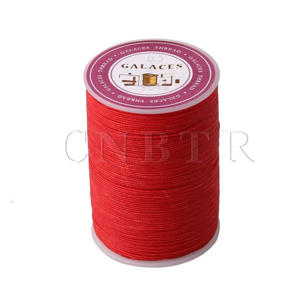 

cnbtr 0.5mm dia 130m length white polyester round waxed line leather craft tool waxed line thread cord sewing for hand, Black;white