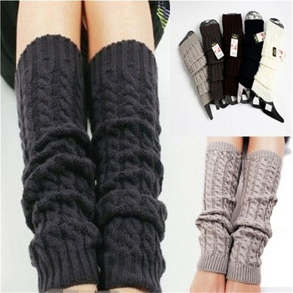 

winter for women fashion gaiters black christmas gifts boot cuffs woman thigh high warm knit knitted knee socks, Black;white