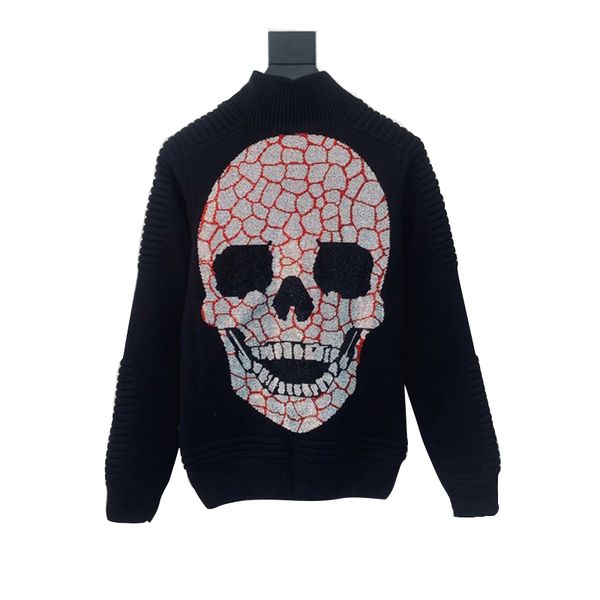 

starbag pp color diamond skull original german 2020 new men's zipper jacket punk cool round neck pure wool super men's coat, White;black