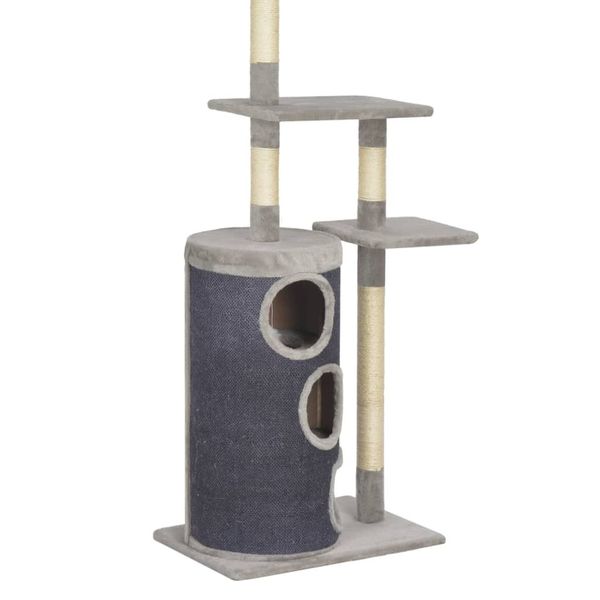 

cat tree with sisal scratching posts grey 260 cm