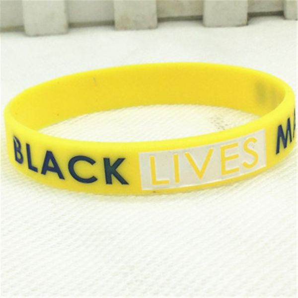 

black lives matter100 1 pcs mixed colors rubber silicone wristbands bracelet bangle cuff bands sports brand #67171