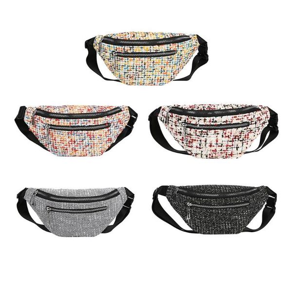 

woolen fanny waist packs women zipper phone pouch shoulder crossbody bag