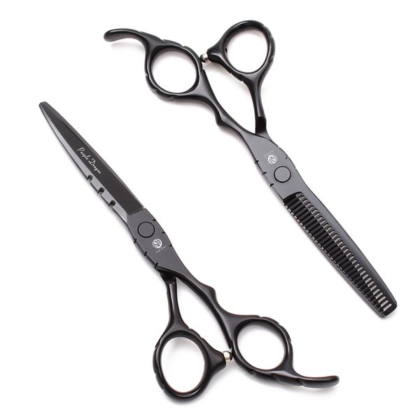 

professional scissors 6" 17.5cm 440c black color hair cutting scissors thinning shears barber hairdressing shears salon hair scissors z
