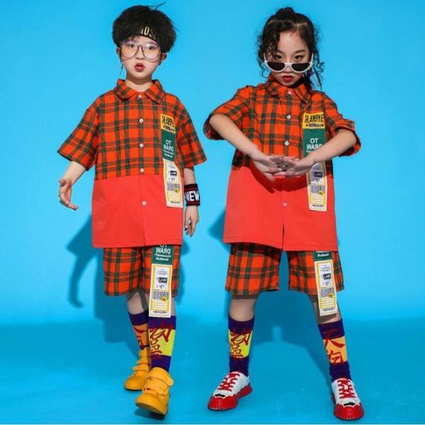 

boys jazz dance costumes girls children hip hop costume kids clothing dancing pants stage dance wear, Black;red