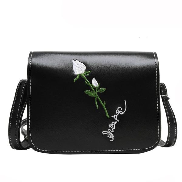 

casual phone coin shoulder bag letter small women pu leather messenger bags flower embroidery flap totes crossbody bags #lr4