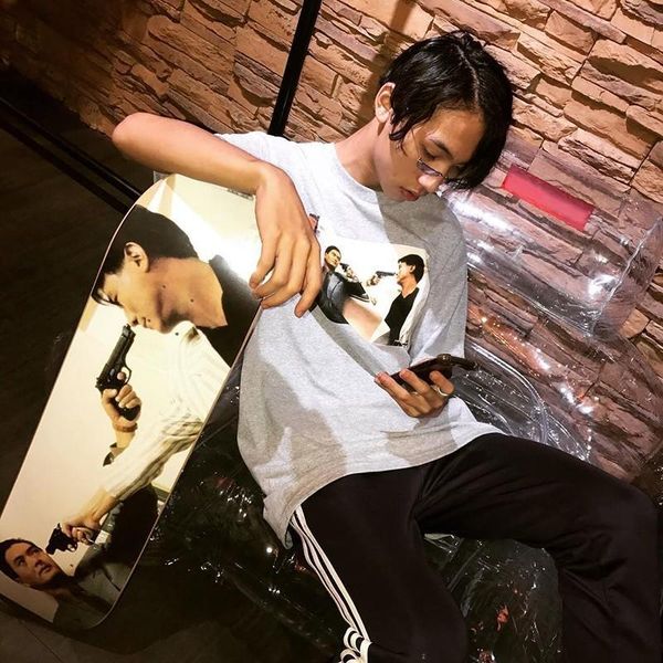 

18fw the killer trust tee box logo tee street skateboard men tee fashion short sleeved casual outdoor logo printed t-shirts, White;black