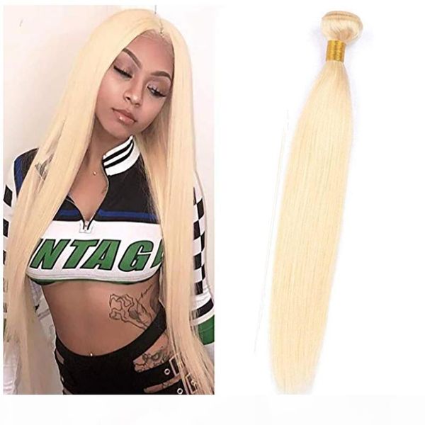 

brazilian virgin hair one bundle double wefts 613# blonde color silky straight light color 1piece hair extensions, Black