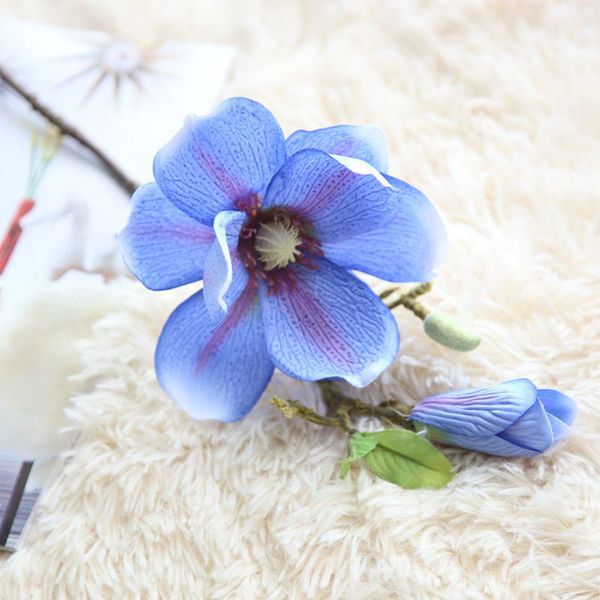 

magnolia floral wedding bouquet fake silk flower artificial leaf blossom decor