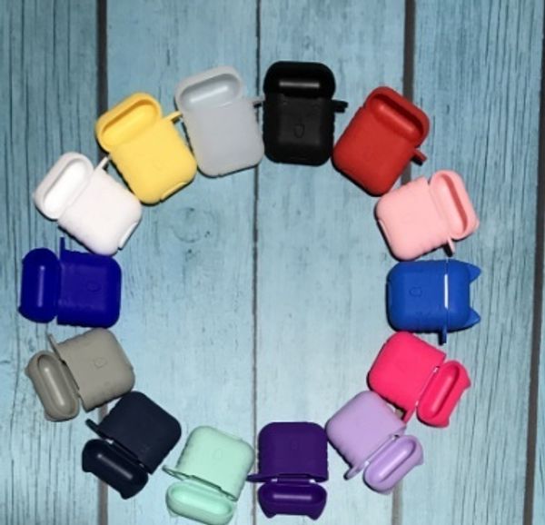 

silicone tpu case for apple airpods wireless blue tooth earphone case soft touch anti-lost protective box