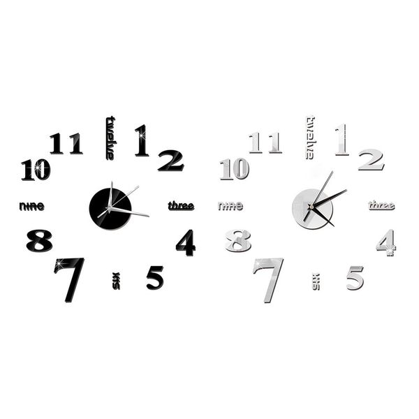 

large diy wall clock modern 3d wall clock with mirror numbers stickers for home office decorations for home supplies