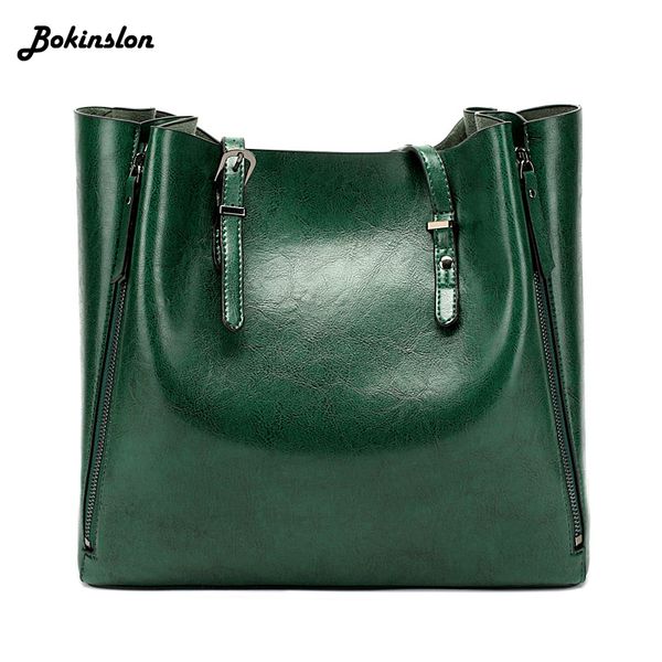 

bokinslon pu fashion shoulder bag women handbag multifunction zipper casual bag messenger female