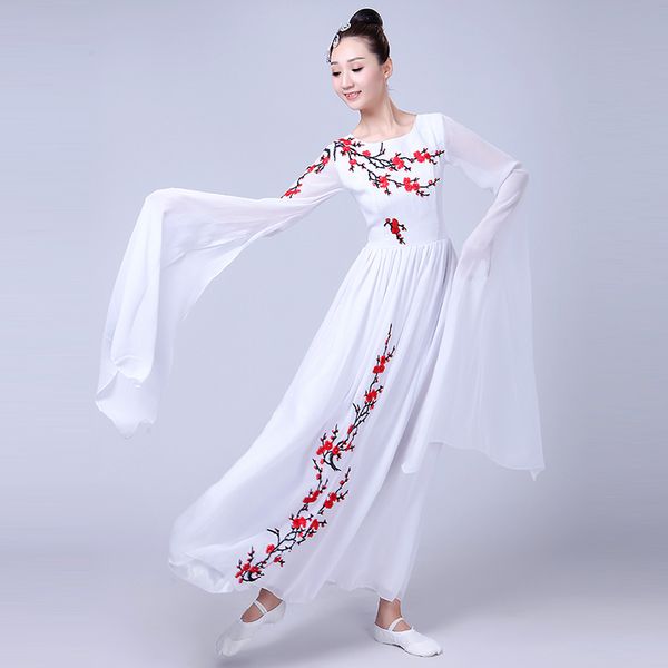 

2019 new costume female chinese style elegant performance clothing classical ethnic dance sleeves costume, Black;red