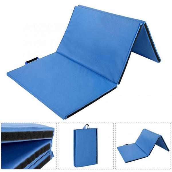 

yoga mat 91 x 61 x 13 cm women thick sponge fitness mat folding bodybuilding exercise aids cushion blue gymnastics sports
