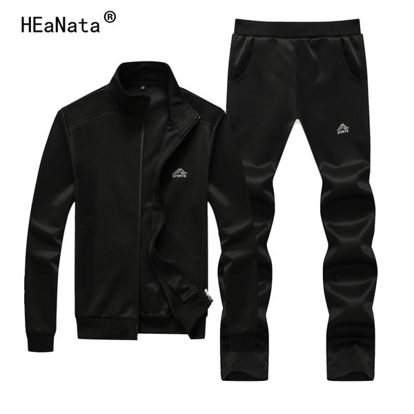 

men hoodies set 2019 new spring fashion sporting suit 2pcs sweatshirt +sweatpants mens clothing slim male tracksuit running sets, Black;blue