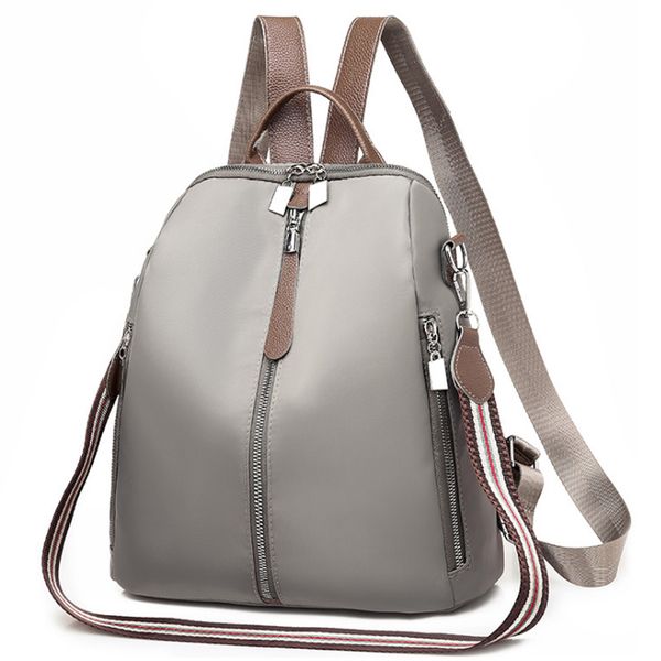 

double zipper backpack multi-function oxford cloth fashion wild canvas casual ladies travel backpack