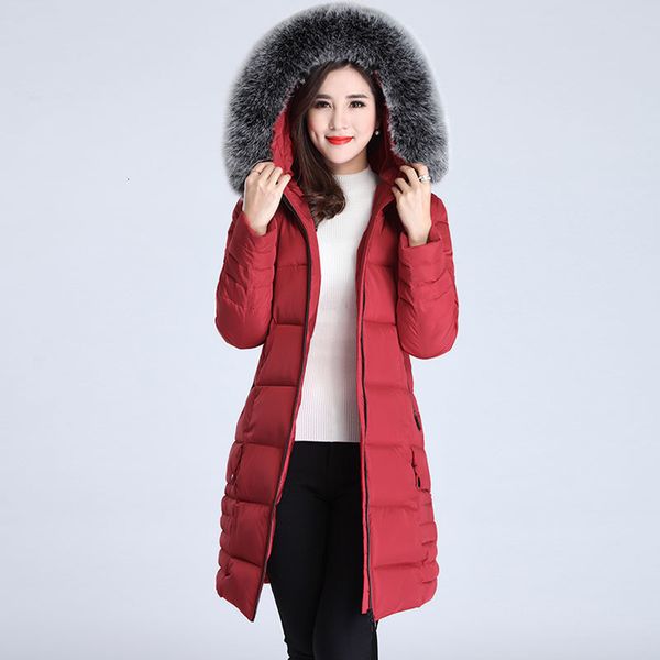 

woman winter jacket winter jackets size plus 5xl winter long jacket new coats women big collar warm woman parka outerwear down jacket, Black