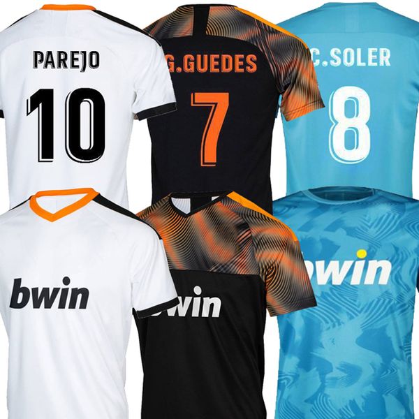 

2019 thai valencia cf soccer jerseys rodrigo 19 20 parejo kang in mens soccer shirts men gameiro football shirt gaya guedes c.soler, Black;yellow