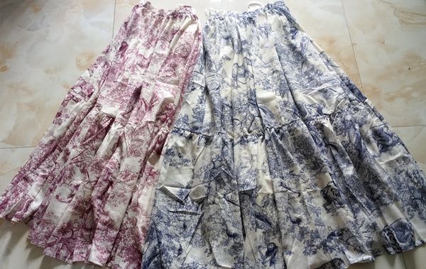 

2019 runway women long skirt luxury animal printing high waist pleated large pendant skirt european designer party maxi skirt, Black