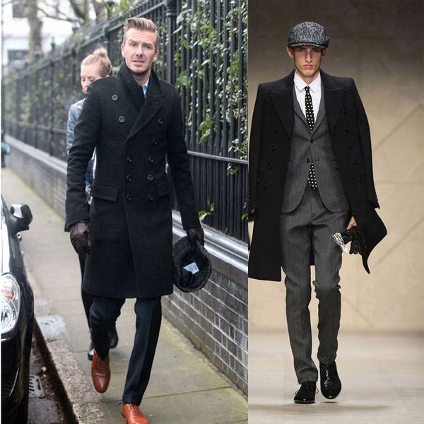 

горячая новая мода slim fit мужчины повседневная пальто мужские длинные зимние пальто мужская мужская шерсть великобритания стиль пиджаки па, Tan;black