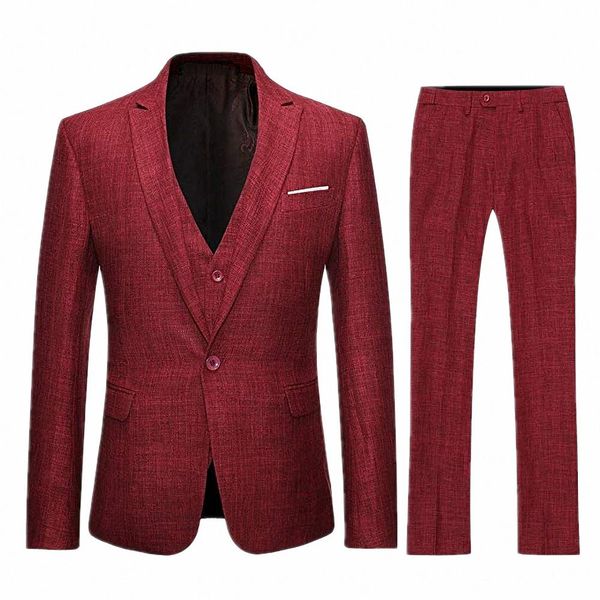 

2019 latest men's linen wedding groom dress suits 3 pieces formal single breasted business tuxedo suits slim fit, White;black