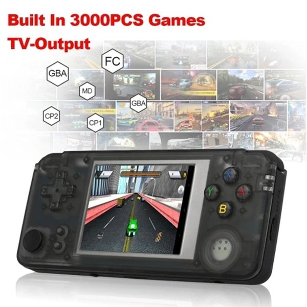 

q9 handheld game console/ roker portable gaming machine music player, built-in 3000 classic games, 1800mah battery, 3.0 inch col
