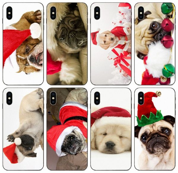 

tongtrade] pug dressed as santa christmas case for iphone 8s 7s 6s plus x xs 11 pro max samsung j1 j2 huawei mate 30 htc one a9 1pcs case