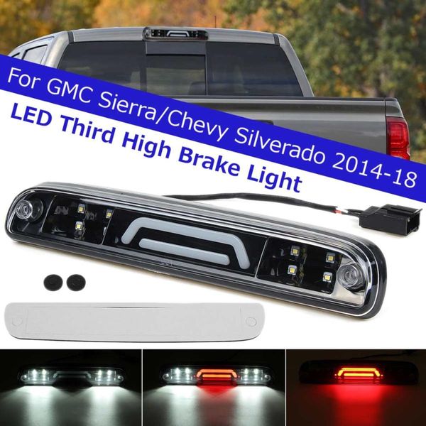 

smoke lens led light for gmc sierra chevy silverado 1500 2500 3500hd 2014 2015 2016 - 2018 rear led third high brake slamp