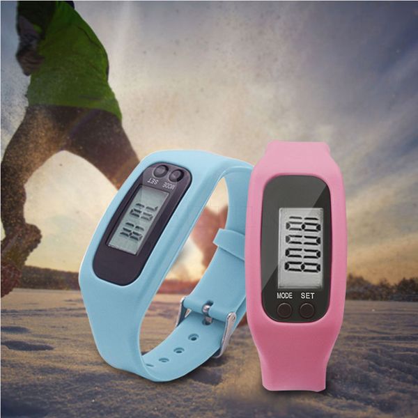 

5pcs/lot fitness sport pedometer watch multifunction digital lcd run step walking distance calorie counter bracelet