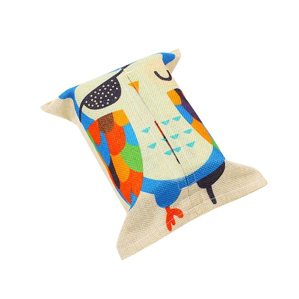 

1pc cotton owl pattern cloth cartoon fabric tissue napkin paper box holder bag cover for home decor bedroom car