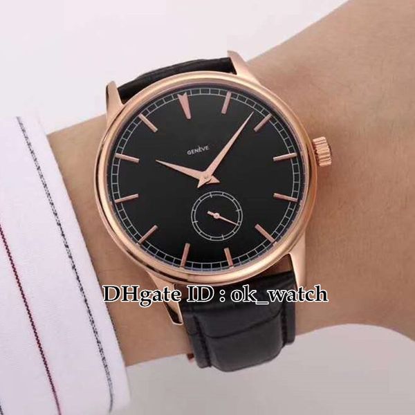 

new rose gold case traditionnelle 82172/000r-b402 automatic mens watch 42mm back dial leather strap luxury popular gents watches, Slivery;brown