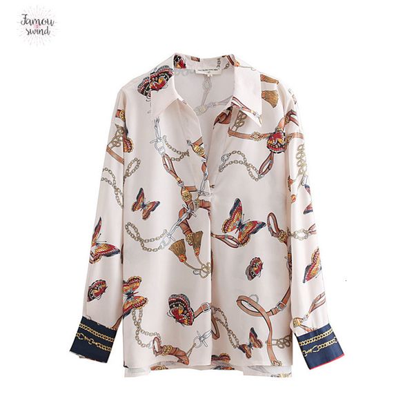 

vintage women femininas blouses printing casual kimono shirt women autumn chic blusas roupas butterfly ls2669, White