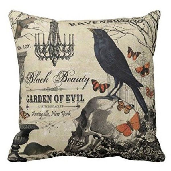

happy halloween pillow cases cotton linen sofa cushion cover home halloween decor throw pillow case for home bed decoration #007