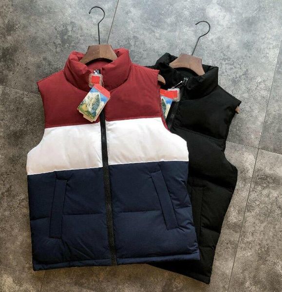 

face nothing дизайнер жилеты мода пара рукавов вниз жилет для мужской бренд куртки с буквами мужчины женские зимние жилеты размер одежды s-3, Black;white