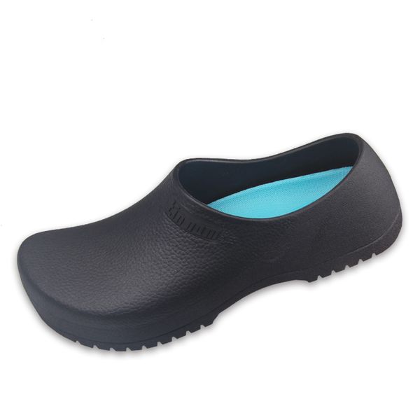 

men's chef kitchen working slippers garden shoes men's safety shoes breathable mules men anti slip sandals 20, Black