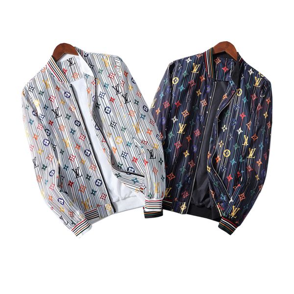 

mens designer hooded jackets windbreaker sportswear new spring autumn casual jacket clothing zipper collar plaid printed slim jacket, Black;brown