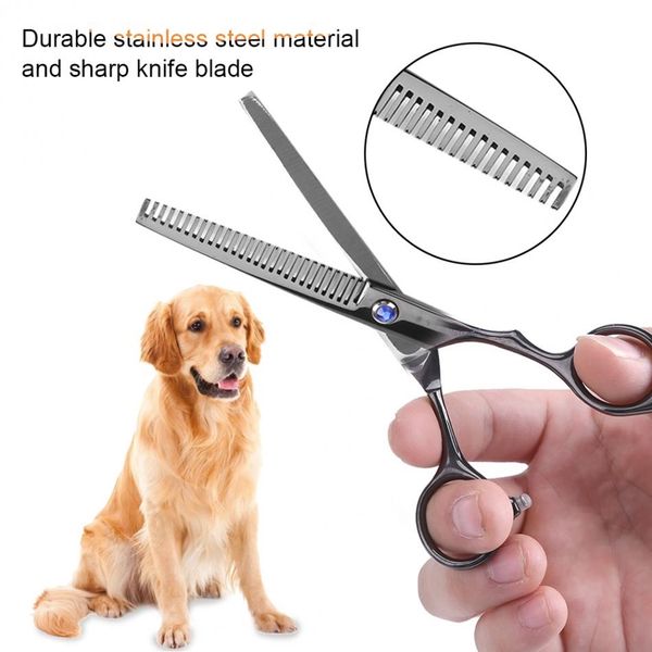 

7pcs/set professional pet grooming scissors for dog 6.3 inch hairdressing shears thinning curved scissors with comb bag for dog dog grooming
