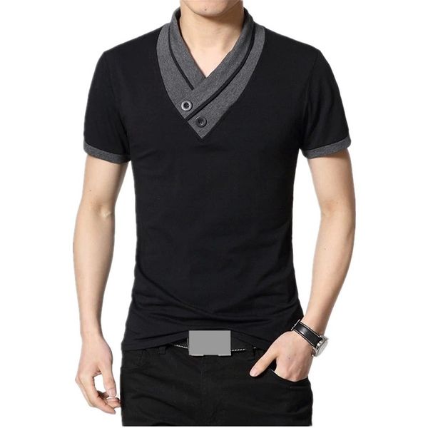 

t shirts men v neck t-shirt brand cotton mens patchwork tshirt size man tees wholesale ing, White;black