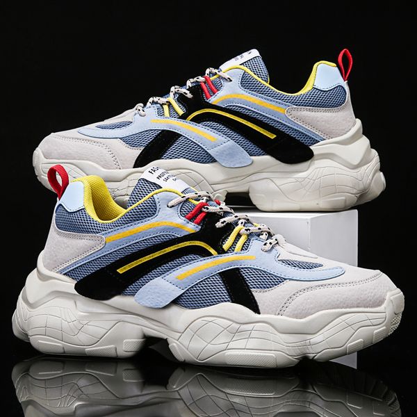 

2020 new men's casual shoes style male footwears outdoor sport sneaker zapatillas hombre mesh shoes dropping, Black