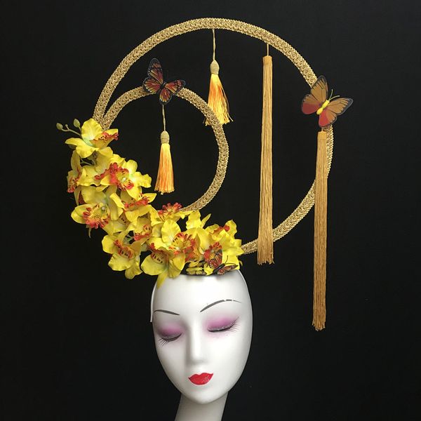 

diy handmade classical chinese style show headdress stage hair accessories for women