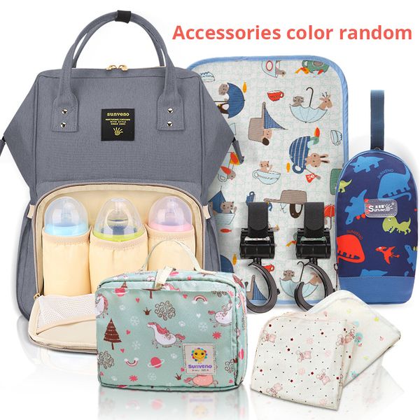 

sunveno mommy diaper bag large capacity baby nappy bag designer nursing fashion travel backpack baby care for mother kid