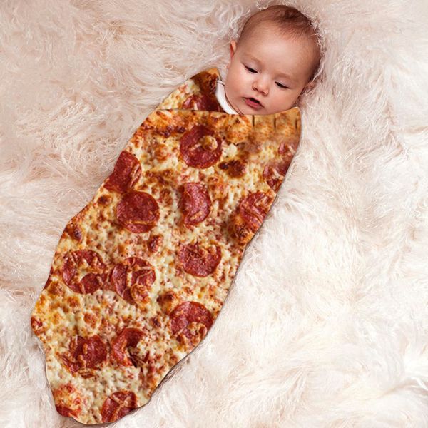 

pizza blanket wrap round blanket novelty soft flannel 3d printed plush pancake for kids baby childrenhome textiles