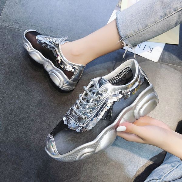 

breathable mesh running shoes comfortable rubber platform sneakers women vulcanized shoes casual women summer ss56