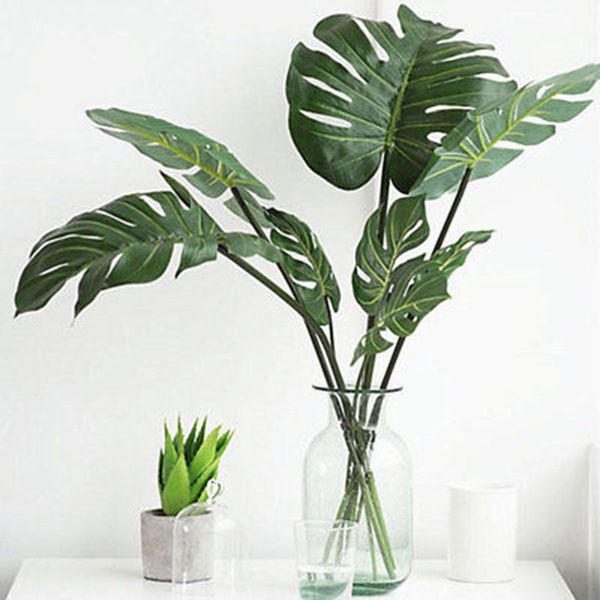 

1pc artificial monstera cuban royal palm leaf fake tree plant home office decor drop shipping