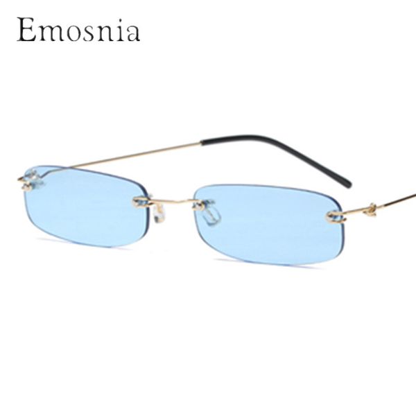 

emosnia rimless metal frame sunglasses men women fashion brand sun glasses retro vintage designer square black oculos uv400, White;black
