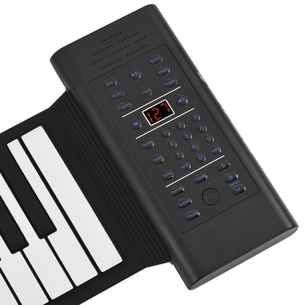 

portable 61-key roll up piano electronic keyboard silicon built-in stereo speaker 1000ma li-ion battery uk /eu/ us /plug