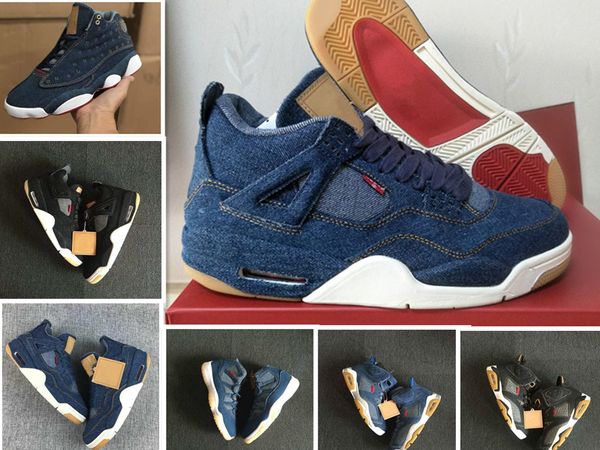 

mens basketball shoes 4 6 11 13 denim ls travis men black blue jeans 4s 11s 1s 13s sports trainers sneakers us 7-13