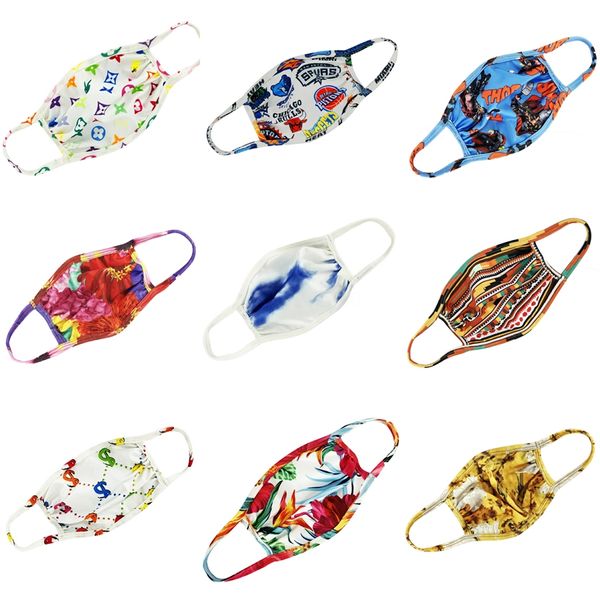 

face mask designer printed mouth masks 3 layers non woven dust waterproof soft a 1 1pcs breathable reusable #123, Black